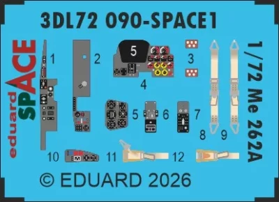 Eduard 3DL72090 Me 262A SPACE (ARMA H.) 1/72
