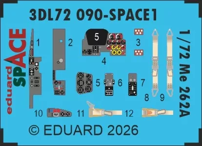 Eduard 3DL72090 Me 262A SPACE (ARMA H.) 1/72