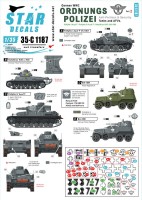Star Decals 35-C1187 Ordnungs Polizei # 2. Ordnungs Polizei # 2. Anti Partisan and Security service. Pz.Kpfw. I Ausf.F VK.1801, Hotchkiss H38 or H39, Pz.Kpfw. IV Ausf.F, BA-10M 1/35