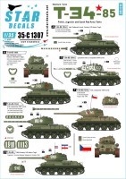 Star Decals 35-C1307 T-34/85 Medium Tank.Polish, Jugoslav and Czech Red Army tanks.1st Polish Armoured Brigade, Czechoslovak 1st Armoured Brigadeand Jugoslav 2nd Armoured Brigade. [Soviet] 1/35