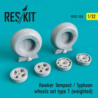 Reskit RS32-0336 Hawker Tempest/Typhoon wheels weighted type 1 1/32