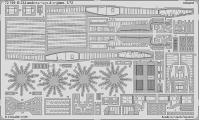 Eduard 72749 SET B-24J undercarriage &amp; engines (HAS) 1/72