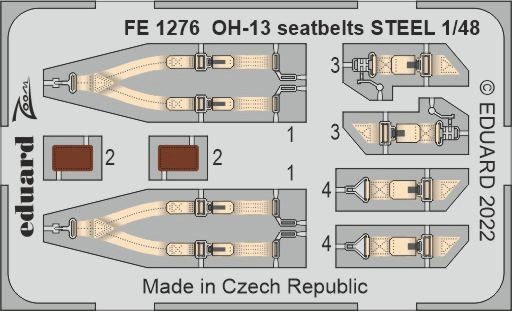 Eduard FE1276 OH-13 seatbelts STEEL (ITAL) 1/48