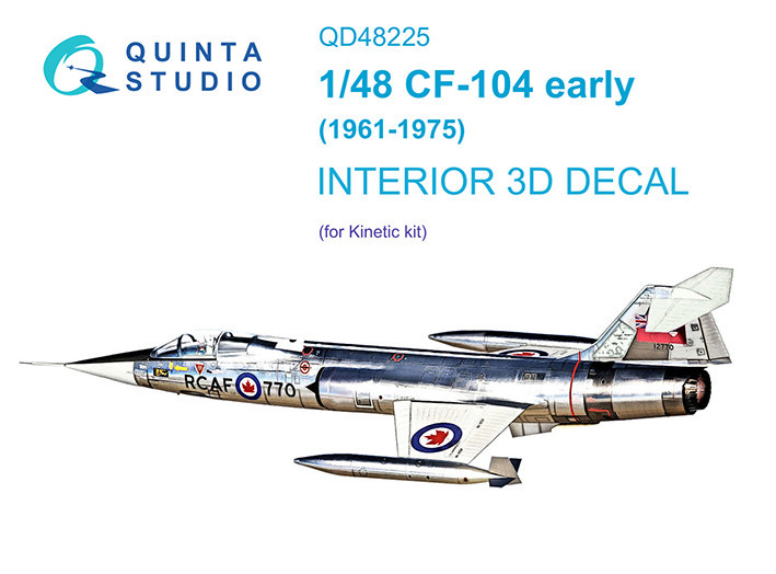 Quinta studio QD48225 CF-104 Early (Kinetic) 3D Декаль интерьера кабины 1/48