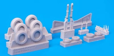 Kazan Model Dynamics KMD-48004 1/48 Landing Gear Set P-51D Mustang - No.2 (EDU)