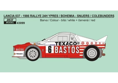 Reji Model 43099 Lancia 037 Ypres/Bohemia 1986 (decal) 1/43