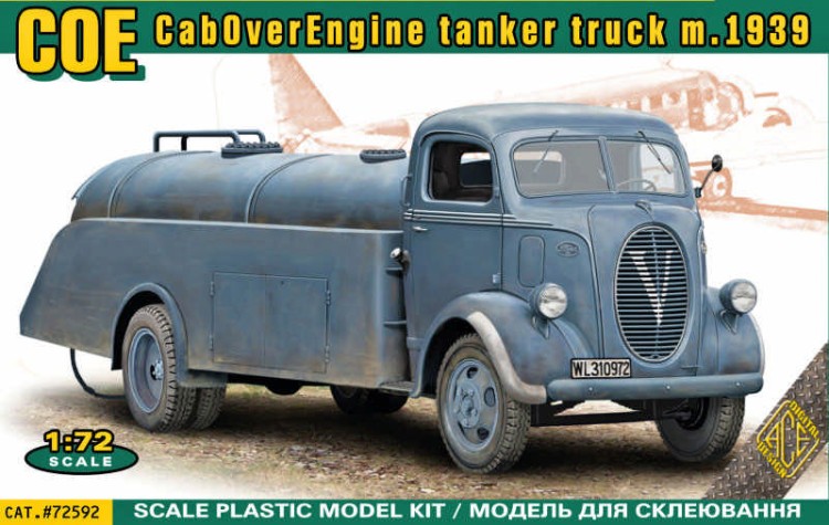 Ace Model 72592 CabOverEngine (COE) tanker truck m.1939 1/72