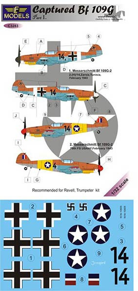 Lf Model C3283 Decals Captured Bf 109G - Part 1 1/32