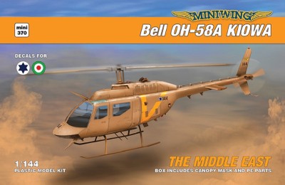 Miniwing Plastic MINI370 Bell OH-58A KIOWA / Middle East 1 kit boxed, 2 decal versions,canopy mask, PE Parts 1/144