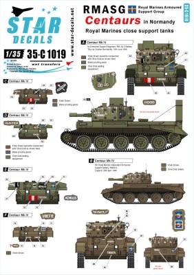 Star Decals 35-C1019 RMASG Centaurs - Royal Marines tanks in Normandy Centaur Mk.IV 1/35