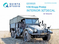 Quinta studio QD35025 Krupp Protze (для модели Tamiya) 3D Декаль интерьера кабины 1/35
