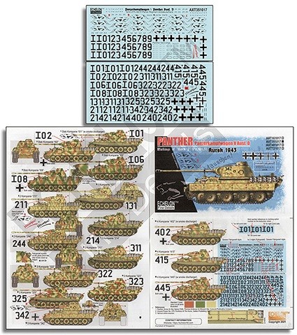 Echelon FD AXT351017 Batch 2 Pz.Abt.51 Panther Ds Kursk 1943 1/35