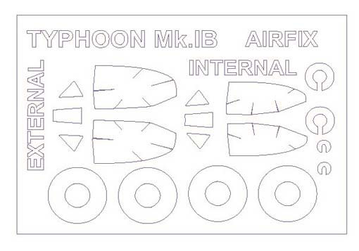 KV Models 72589-1 Hawker Typhoon Mk.IB (двусторонние маски) + маски на диски и колеса