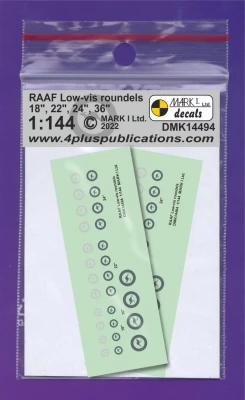 4+ Publications DMK14494 Decals RAAF Low-vis roundels (2 sets) 1/144