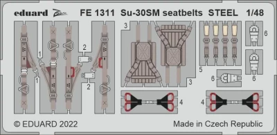 Eduard FE1311 Su-30SM seatbelts STEEL (G.W.H.) 1/48