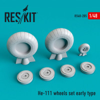 Reskit RS48-0285 He-111 wheels set early type ICM, Trumpeter Monogram 1/48