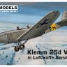 Aviprint Decals 72026 Klemm 25d VII in Luftwaffe Service (4x camo) 1/72