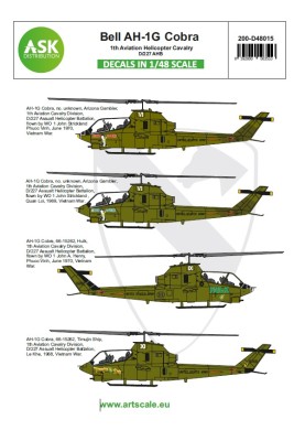 Art Scale 200-D48015 Bell AH-1G Cobra 1th Aviation Helicopter Cavalery D/227 AHB 1/48