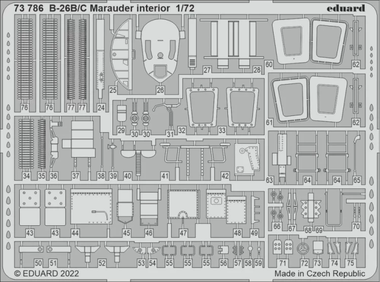 Eduard 73786 SET B-26B/C Marauder interior (HAS / H.2000) 1/72