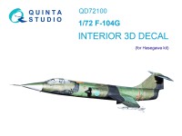 Quinta Studio QD72100 F-104G (Hasegawa) 3D Декаль интерьера кабины 1/72
