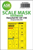 Art Scale 200-M48045 Henschel Hs-129B-2 wheels and canopy frame paint masks (inside and outside) 1/48