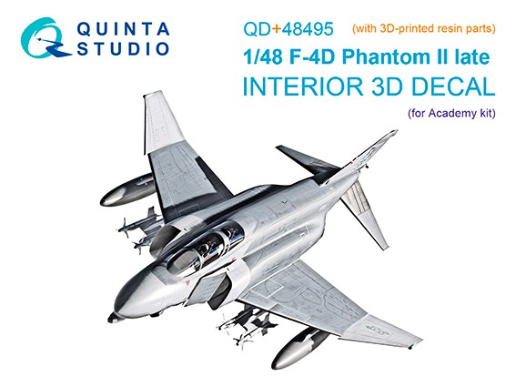 Quinta studio QD+48495 F-4D late Phantom II (Academy) 3D Декаль интерьера 1/48
