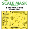 Art Scale 200-M48153 Grumman F-14B Tomcat wheels and canopy frame paint mask (outside only) 1/48