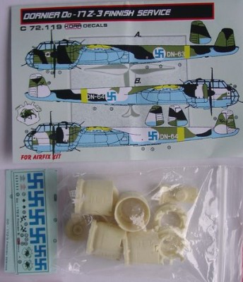 Kora Model C72119 Do-17Z-3 Finnish service Conv.set (AIRFIX) 1/72