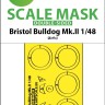 Art Scale 200-M48259 Bristol Bulldog Mk.II wheels and canopy frame paint mask (inside and outside) 1/48