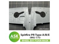 Art Scale 200-F72003 Supermarine Spitfire PR Type A/B/E Foam flexible wheel bays mask for IBG kit 1/72