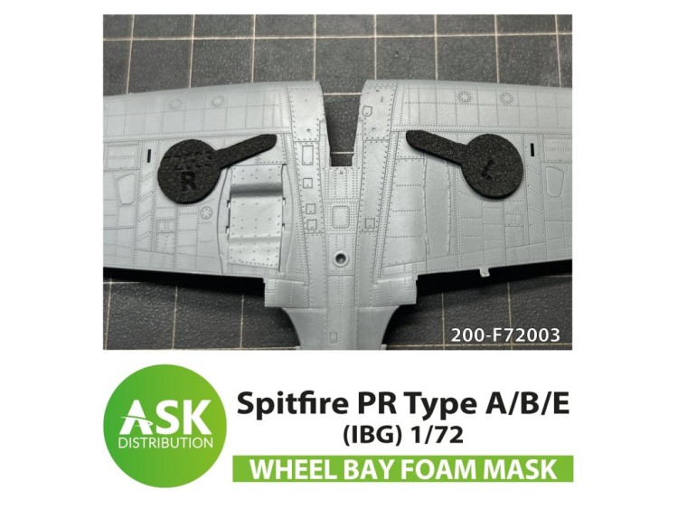 Art Scale 200-F72003 Supermarine Spitfire PR Type A/B/E Foam flexible wheel bays mask for IBG kit 1/72
