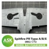 Art Scale 200-F72003 Supermarine Spitfire PR Type A/B/E Foam flexible wheel bays mask for IBG kit 1/72
