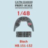 Print Scale 3D48008 Instrumental panel Bloch MB. 151/MB. 152 1/48