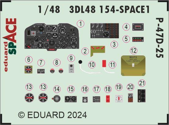 Eduard 3DL48154 P-47D-25 SPACE (MINA) 1/48