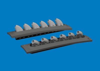 Eduard 6481060 BRASSIN P-40 exh.stacks rounded PRINT (EDU) 1/48
