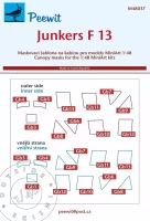 Peewit M48037 Canopy mask Junkers F 13 (MINA) 1/48