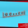 Armory ARAW14324 Boeing B-29 Superfortress mid production wheels with weighted tyres 1/144
