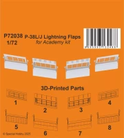 CMK P72038 P-38J/L Lightning Flaps (ACAD) 3D-Print 1/72