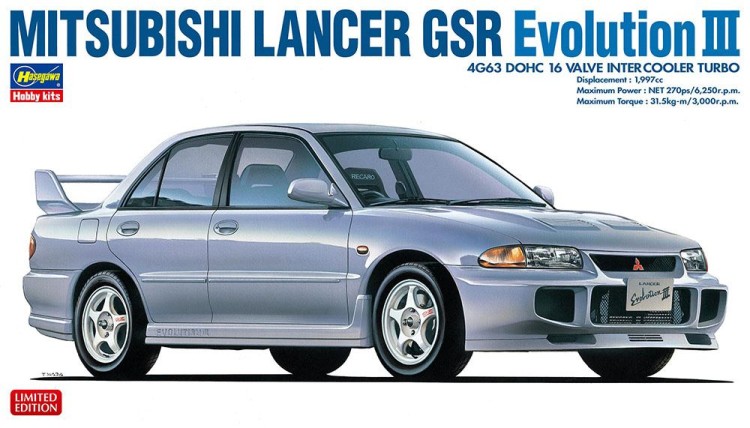 Hasegawa 20708 Mitsubishi Lancer GSR Evolution III (Limited Edition) 1/24