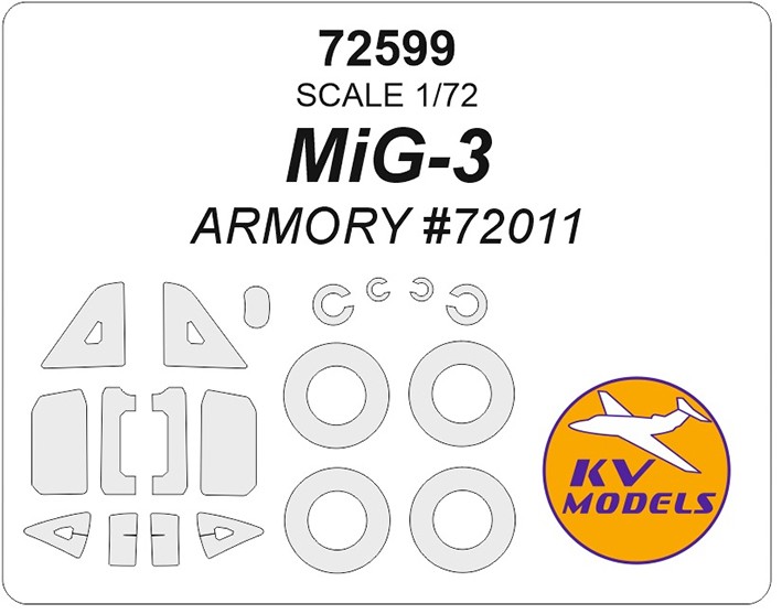 KV Models 72599 МиГ-3 (ARMORY #72011) + маски на диски и колеса RU 1/72