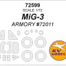 KV Models 72599 МиГ-3 (ARMORY #72011) + маски на диски и колеса RU 1/72