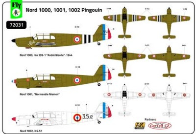 Fly model 72031 Nord 1000/1001/1002 Pinouin (3x camo) 1/72