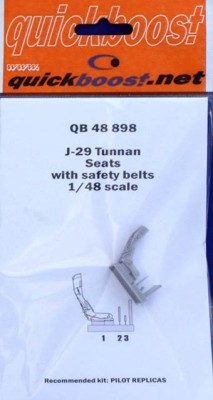 QuickBoost QB48898 J-29 Tunnan seats w/ safety belts (PIL.REPL.) 1/48