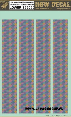 HGW 532044 5 Colour LOZENGE- TRANSPARENT - VERY FADED - FABRIC TEXTURE - LOWER декаль 1/32