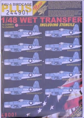 HGW 244901 Decals &amp; stencils Corsair F4U-1 Birdcage 1/48