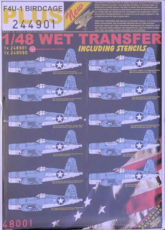 HGW 244901 Decals & stencils Corsair F4U-1 Birdcage 1/48