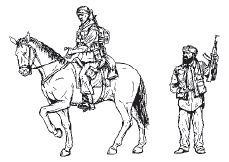 CMK F35198 US Military Policeman mounted and Iraqi Civil. 2 fig. + horse 1/35
