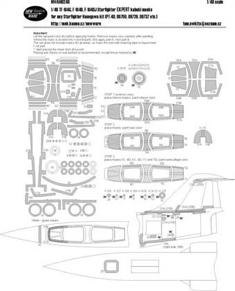 New Ware NWA-M0248 1/48 Mask TF-104G,F-104D/DJ EXPERT (HAS)