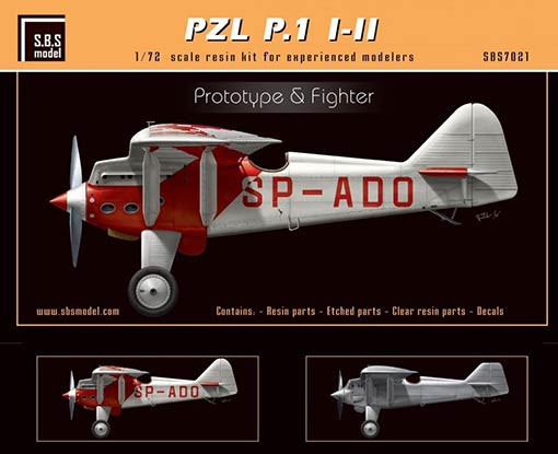 SBS model M7021 PZL P.1 I/II Prototype & Fighter (resin kit) 1/72