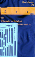 SBS model 72064 SE.5a external detail PE set (RODEN) 1/72